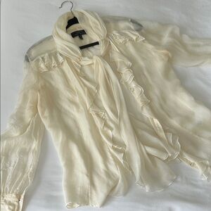 Robert Rodriguez Elegant Cream Blouse Silk 12 **flaws